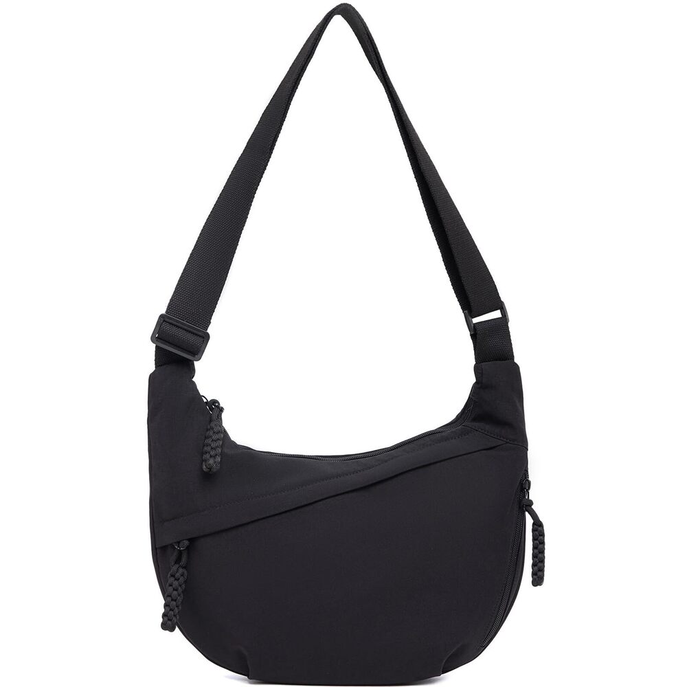 1424 Crescent Crossbody Bags Nylon Slouchy Sling Hobo Bag,Spacious Dumpling